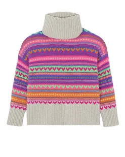 Kujten Sweaters & Sweatshirts>Oversized Turtleneck Cashmere Hoodie, 8-Threads Avoine