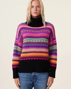 Kujten Sweaters & Sweatshirts>Oversized Turtleneck Cashmere Hoodie, 8-Threads Multicolore