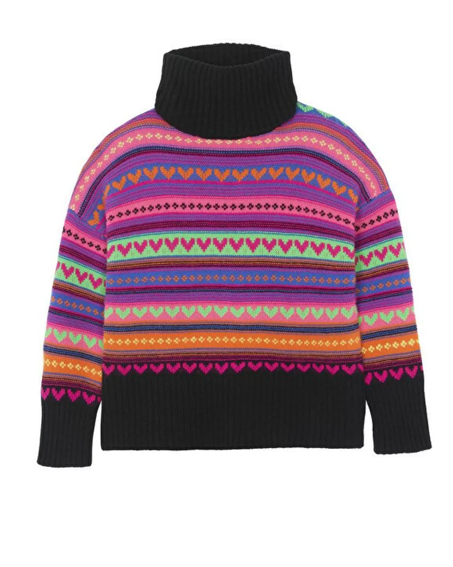 Kujten Sweaters & Sweatshirts>Oversized Turtleneck Cashmere Hoodie, 8-Threads Multicolore