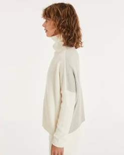 Kujten Sweaters & Sweatshirts>Oversized Turtleneck Cashmere Sweater Gris Bouleau