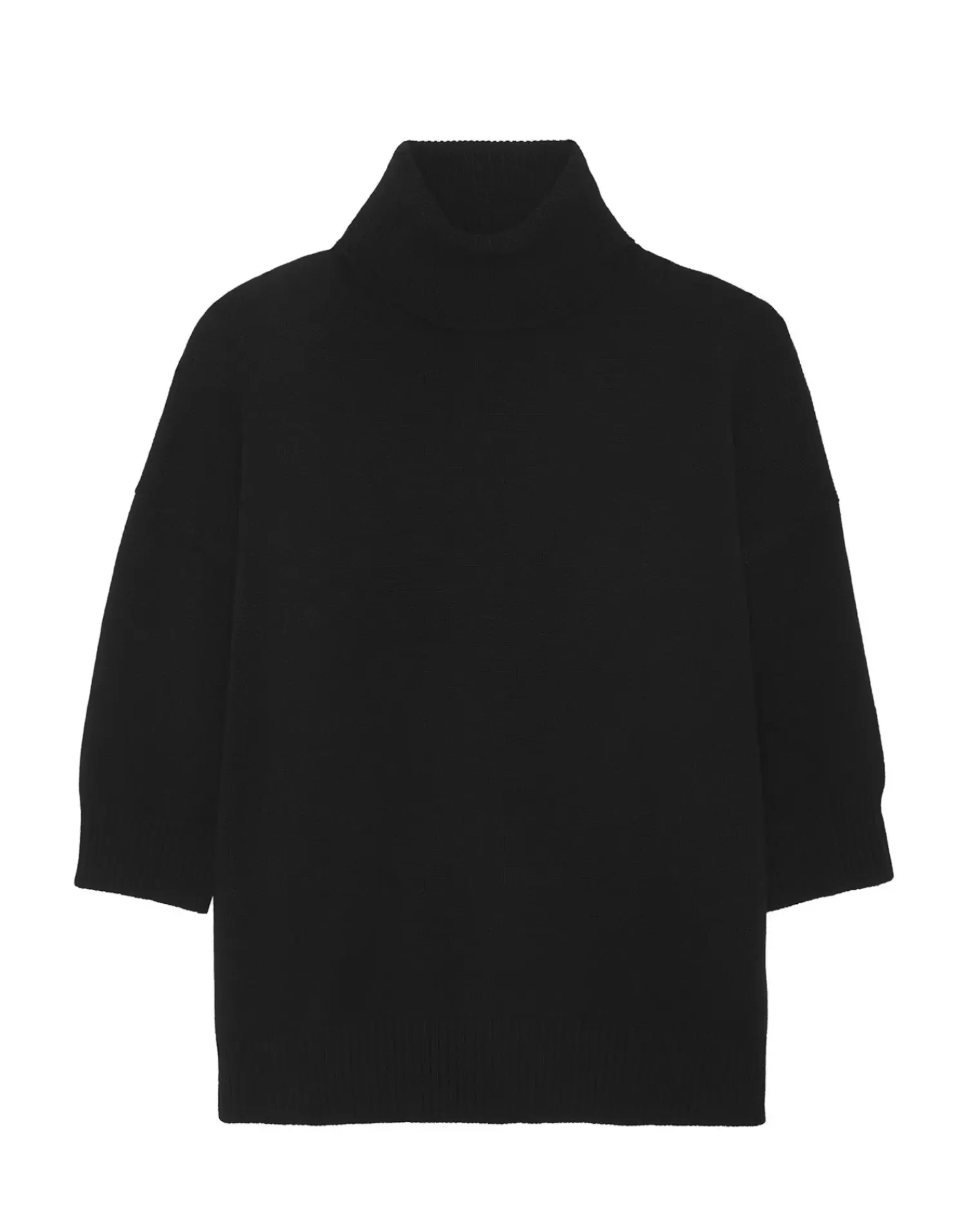Kujten Sweaters & Sweatshirts>Oversized Turtleneck Sweater 3/4 Sleeves Noir