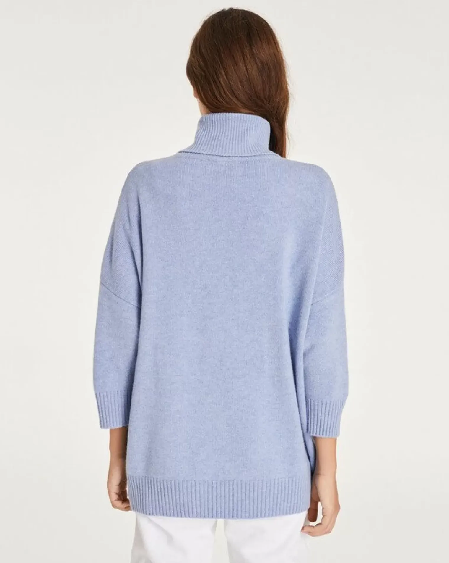 Kujten Sweaters & Sweatshirts>Oversized Turtleneck Sweater 3/4 Sleeves Bleu Jeans