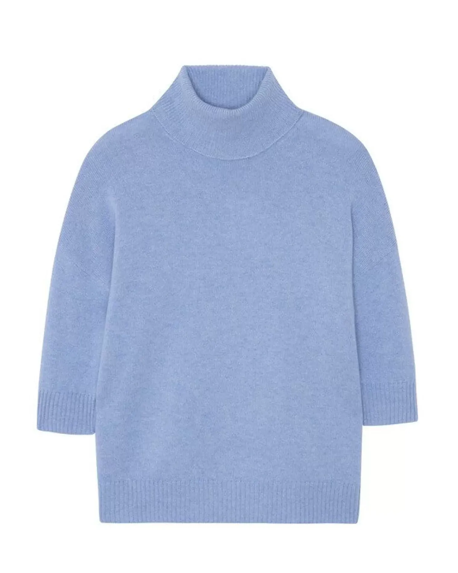 Kujten Sweaters & Sweatshirts>Oversized Turtleneck Sweater 3/4 Sleeves Bleu Jeans