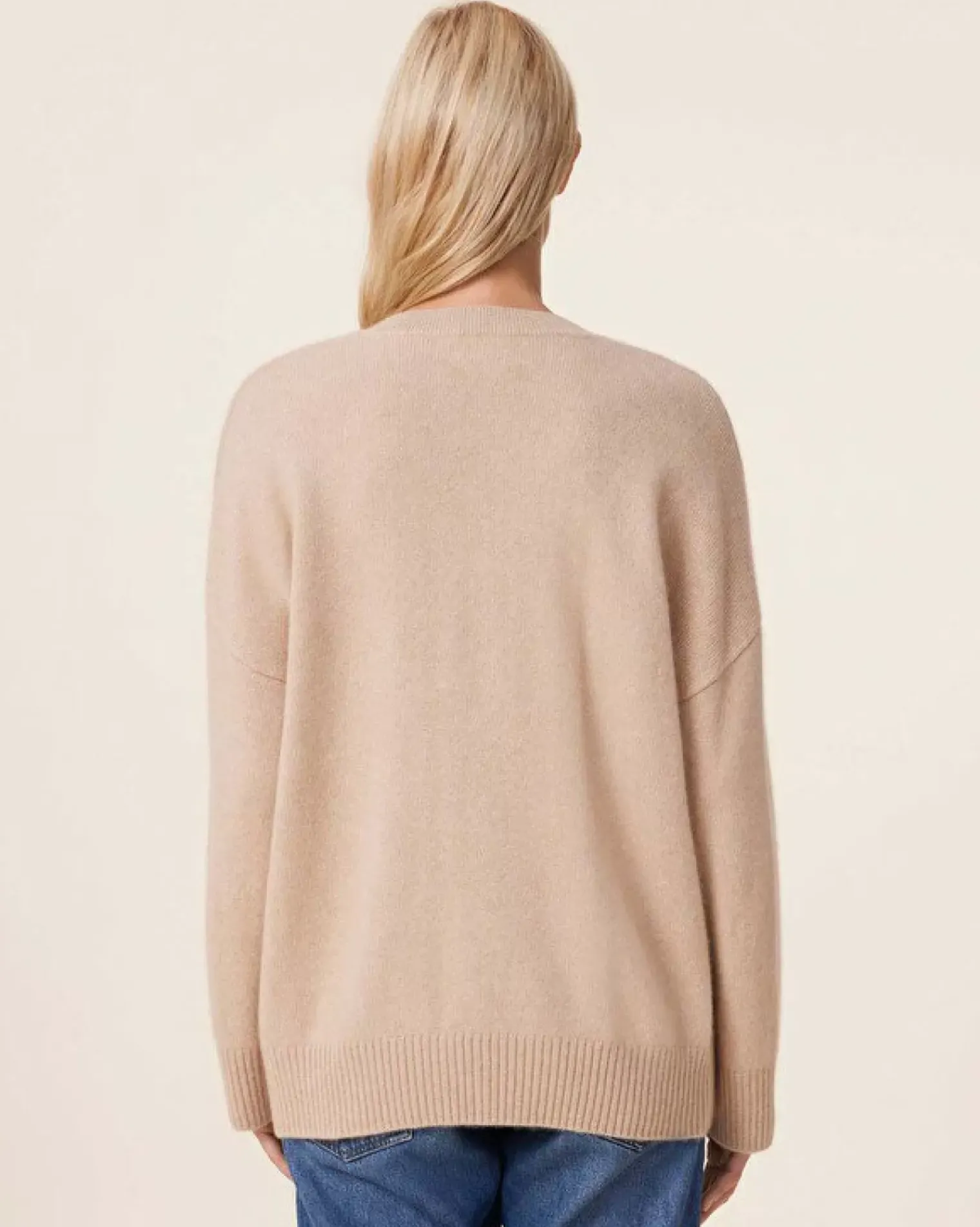 Kujten Sweaters & Sweatshirts>Oversized V-Neck Cashmere Sweater, 4-Threads Organique