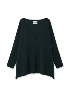 Kujten Jackets & Vests>Oversized V-Neck Cashmere Cardigan Sapin