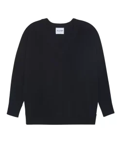 Kujten Sweaters & Sweatshirts>Oversized V-Neck Cashmere Sweater, 2-Threads Bleu Marine Fonce