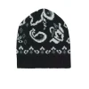 Kujten Hats & Headbands>Patterned Cashmere Beanie Noir