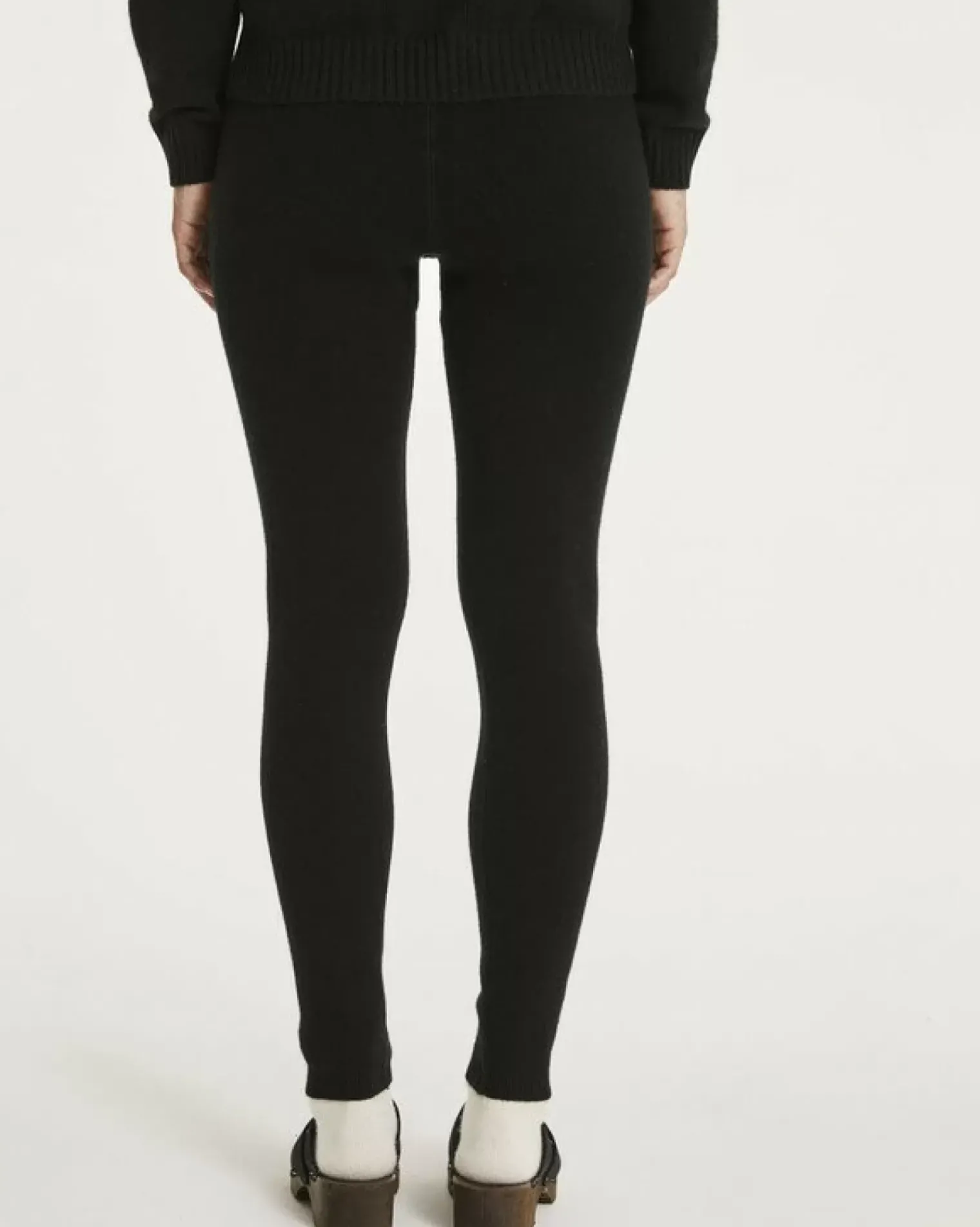 Kujten Joggings & Leggings>Plain Colored Cashmere Leggings Noir