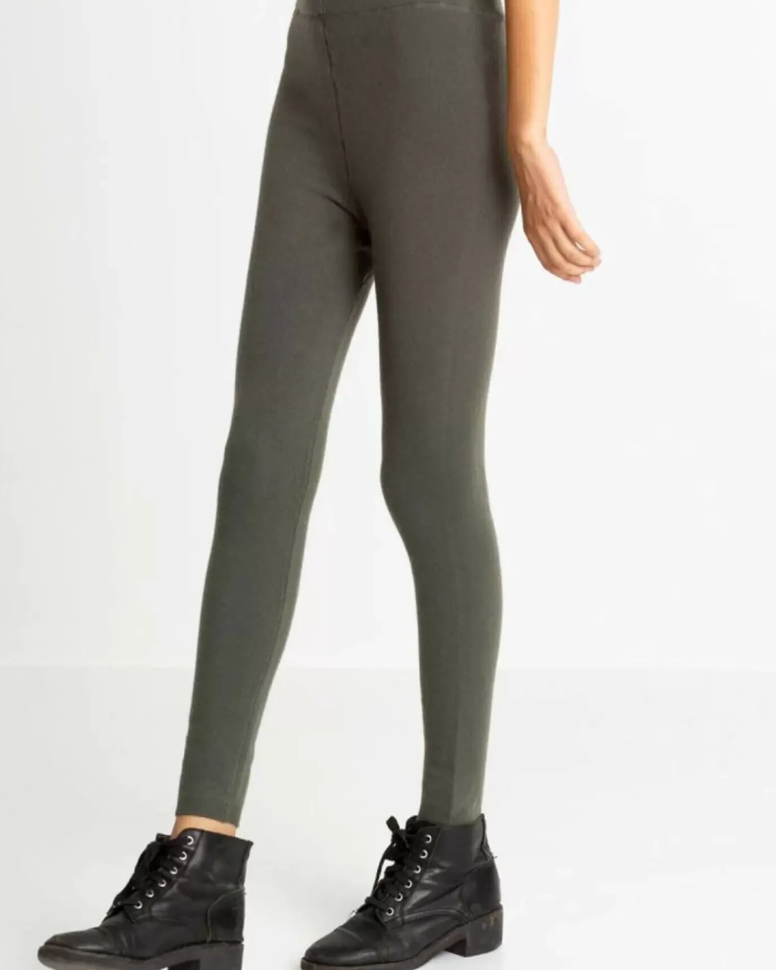 Kujten Joggings & Leggings>Plain Colored Cashmere Leggings Vert Kaki