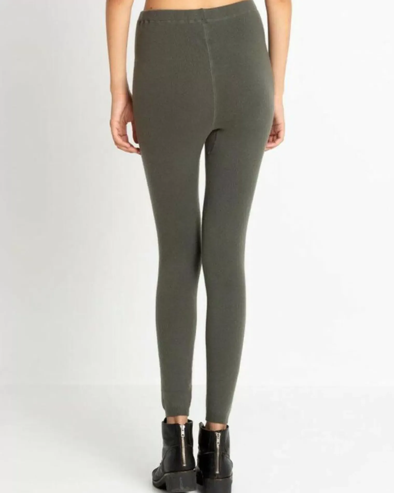 Kujten Joggings & Leggings>Plain Colored Cashmere Leggings Vert Kaki