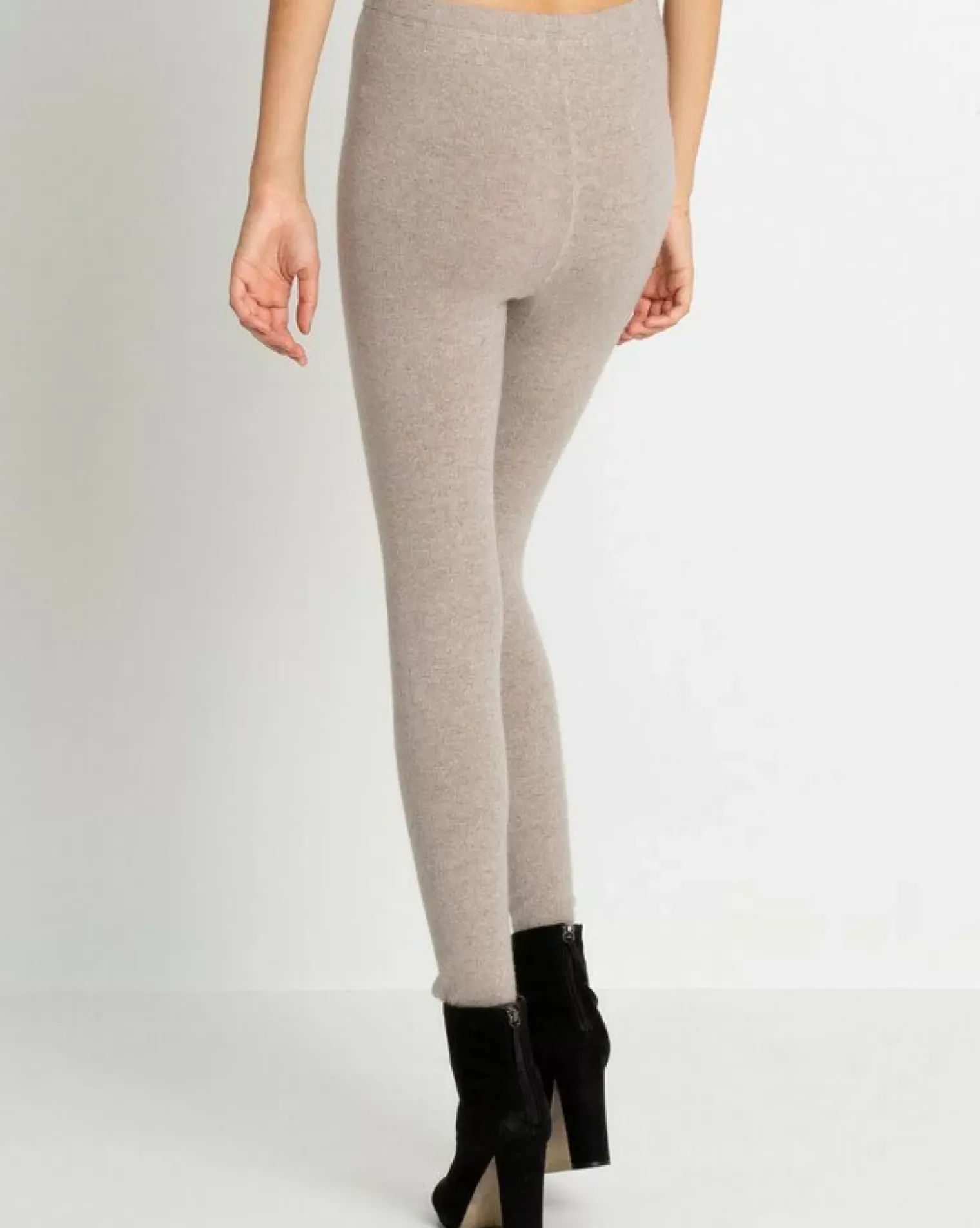Kujten Joggings & Leggings>Plain Colored Cashmere Leggings Beige Sable