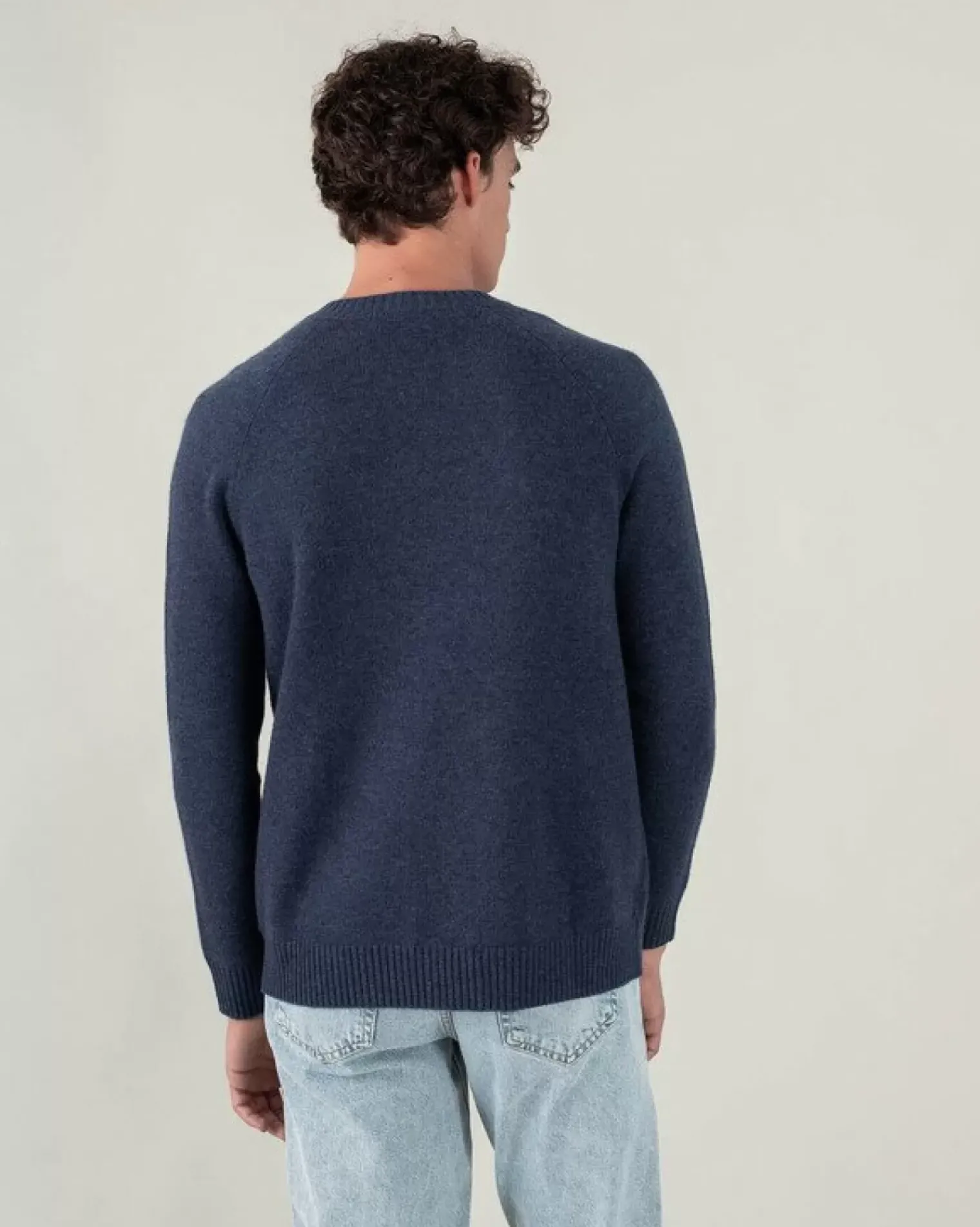 Kujten Sweaters & Sweatshirts>Plain Raglan Sleeves Cashmere Sweater Bleu Jeans