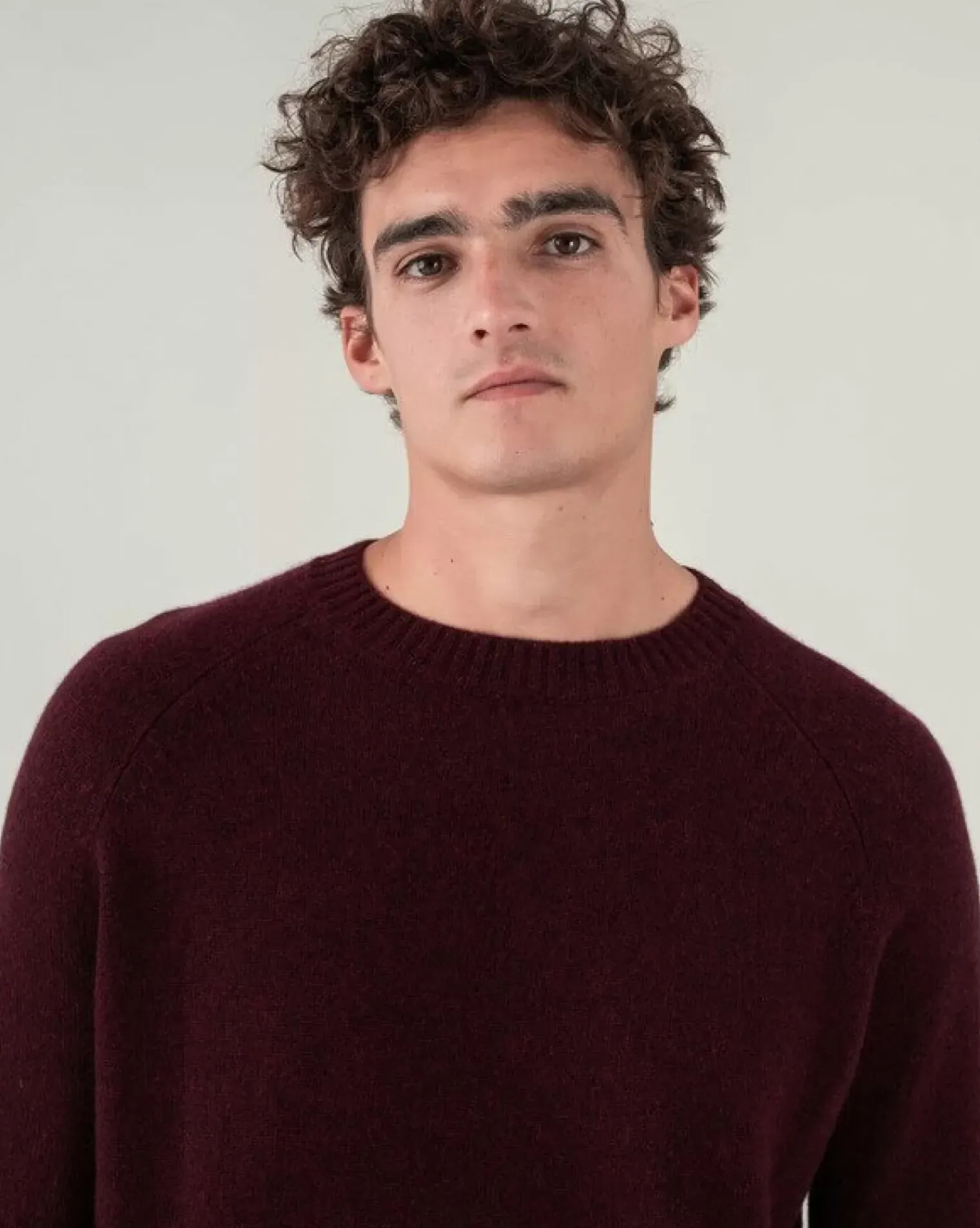 Kujten Sweaters & Sweatshirts>Plain Raglan Sleeves Cashmere Sweater Bordeaux