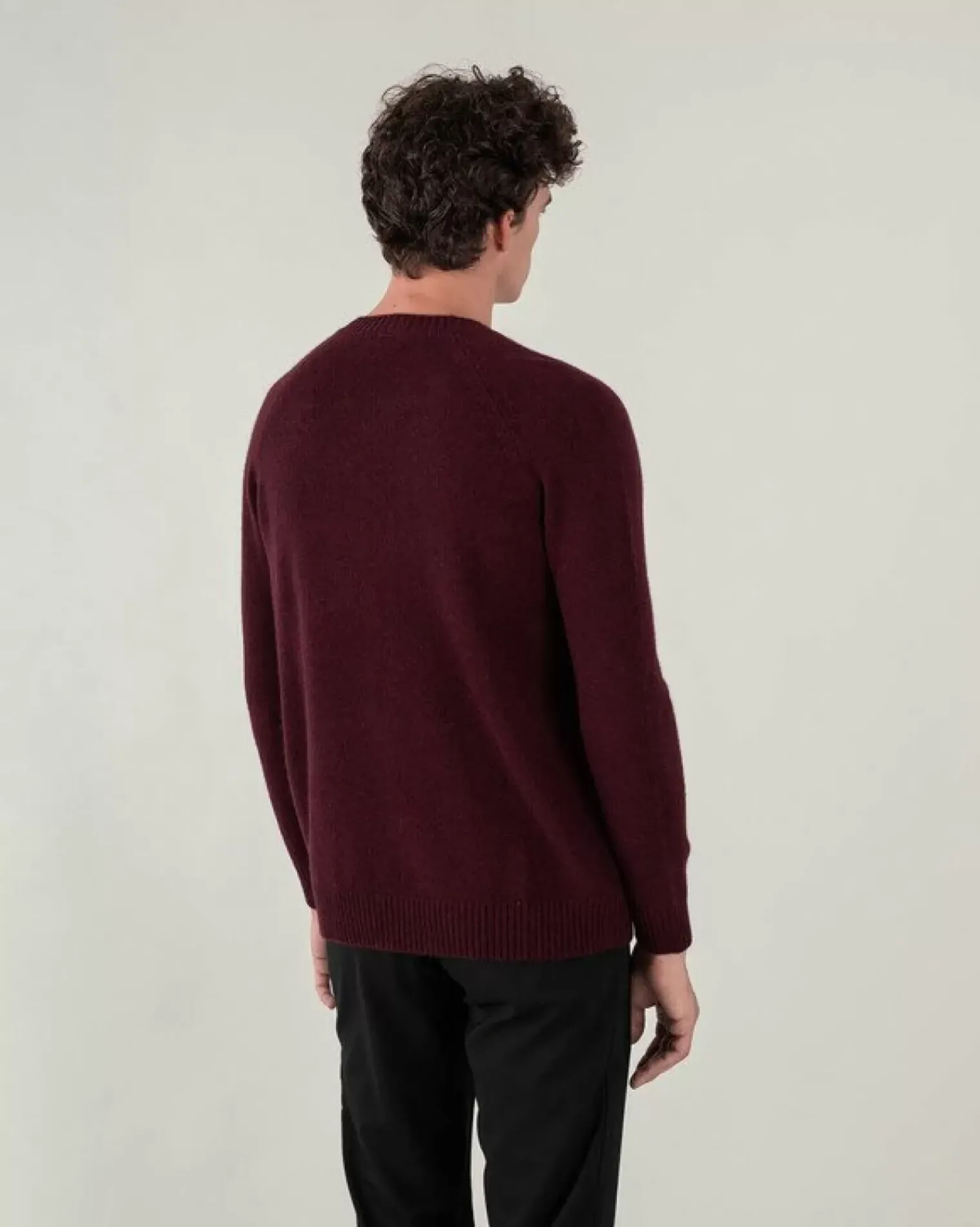 Kujten Sweaters & Sweatshirts>Plain Raglan Sleeves Cashmere Sweater Bordeaux