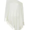 Kujten Capes & Ponchos>Plain Sleevesless Cashmere Poncho Blanc