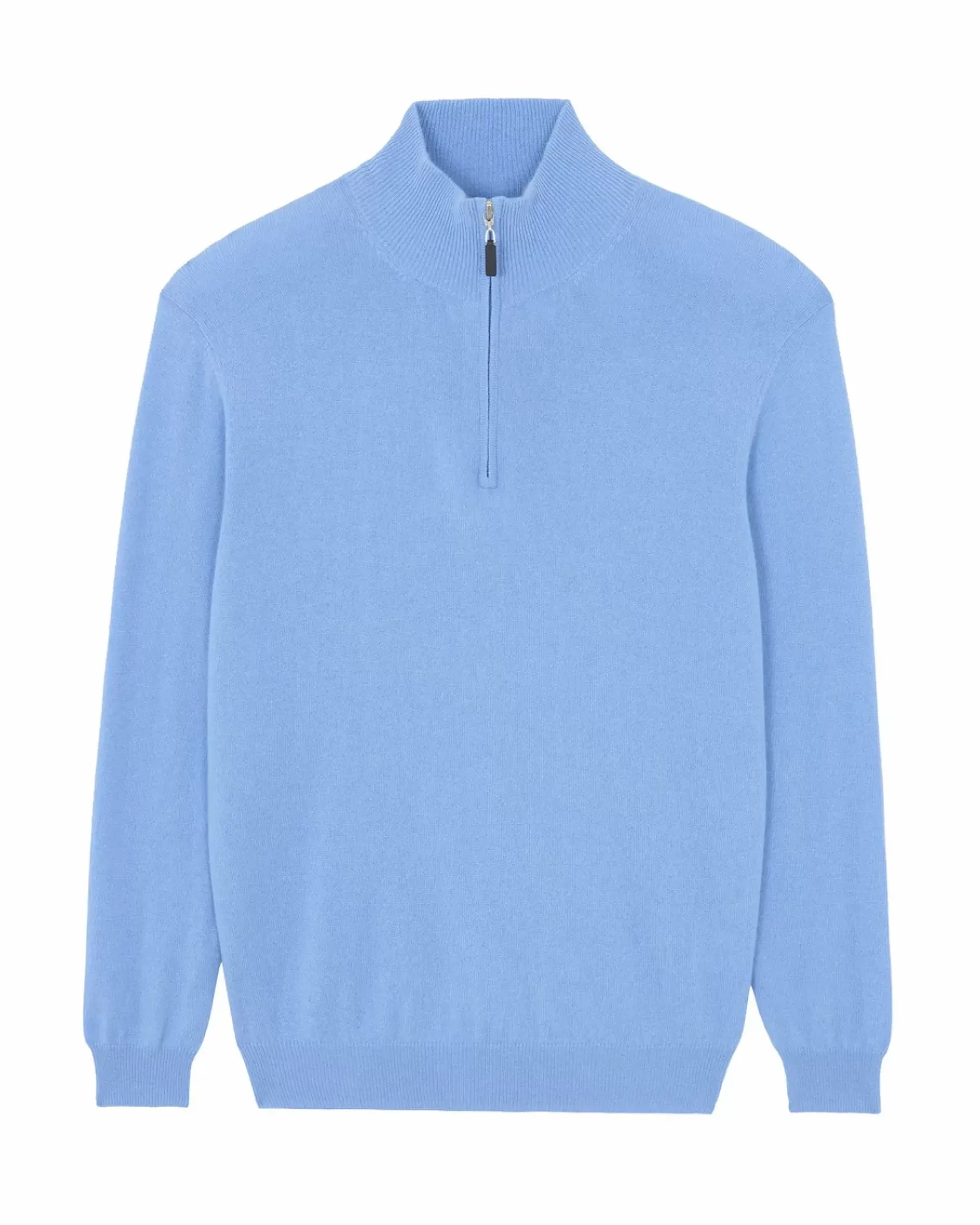 Kujten Sweaters & Sweatshirts>Plain Turtleneck Cashmere Man Sweater With Elbow Patches Ciel Chine