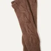 Kujten Gloves & Mittens>Plain Twisted Cashmere Mittens Marron Glace
