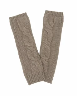 Kujten Gloves & Mittens>Plain Twisted Cashmere Mittens, 8-Threads Beige Taupe