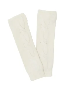 Kujten Gloves & Mittens>Plain Twisted Cashmere Mittens, 8-Threads Blanc