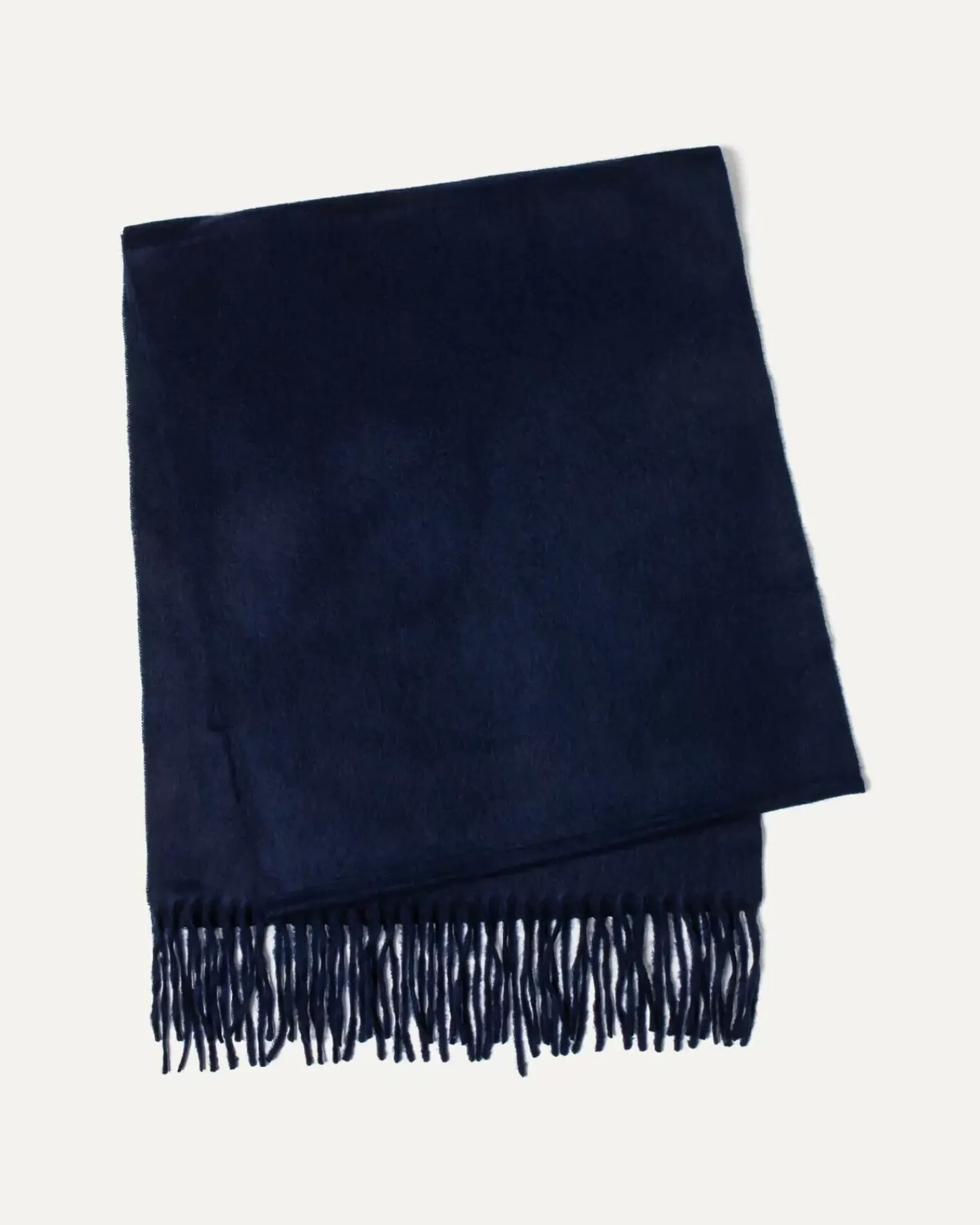 Kujten Scarves & Snoods>Plain Woven Cashmere Scarf Bleu Marine Fonce