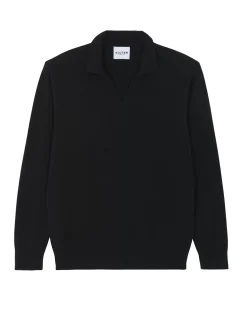 Kujten Sweaters & Sweatshirts>Polo Collar Cashmere Sweater Noir