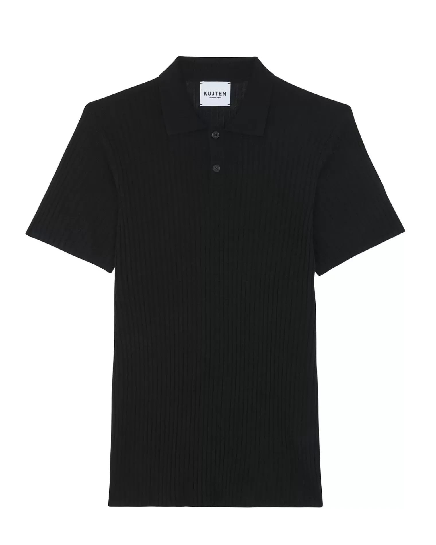 Kujten Sweaters & Sweatshirts>Polo Collar Silk-Cashmere Sweater Noir