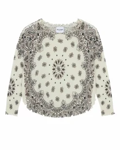 Kujten Sweaters & Sweatshirts>Printed Round Neck Cashmere Sweater, 2-Threads Chataigne