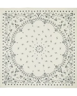 Kujten Scarves & Snoods>Printed Very Large Cashmere Bandana Blanc
