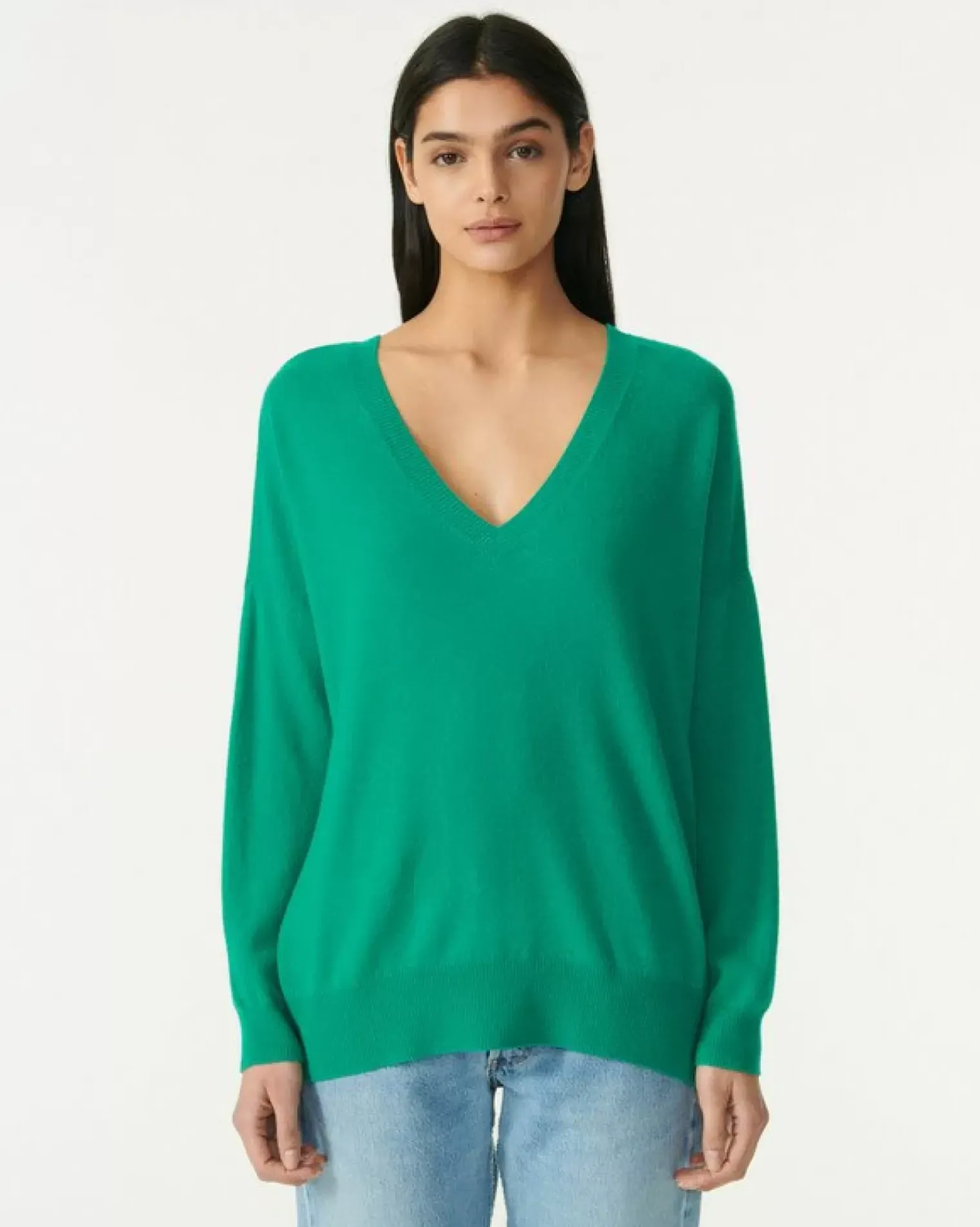 Kujten Sweaters & Sweatshirts>Round Neck Cashmere Sweater Vert Jade