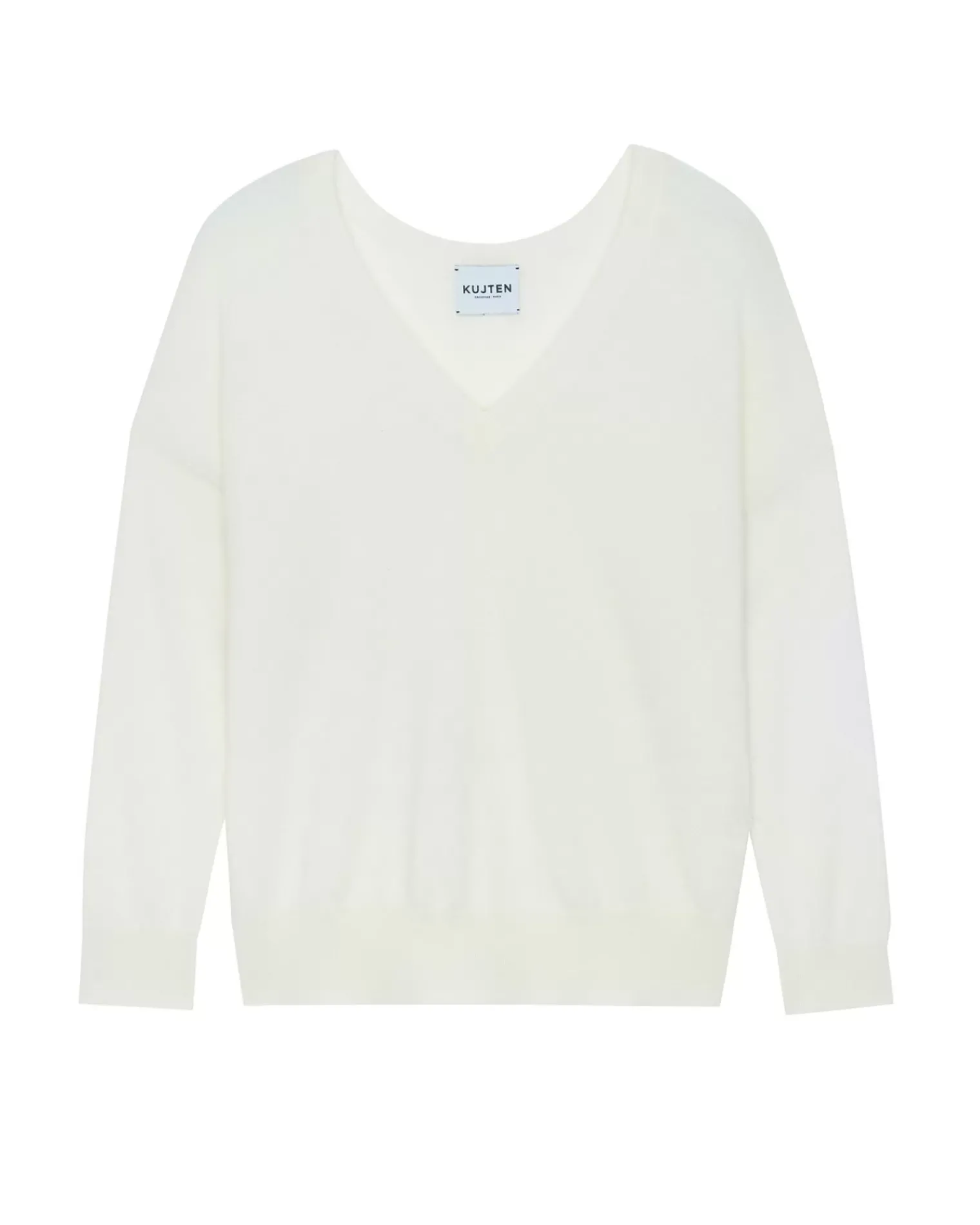 Kujten Sweaters & Sweatshirts>Round Neck Cashmere Sweater Blanc