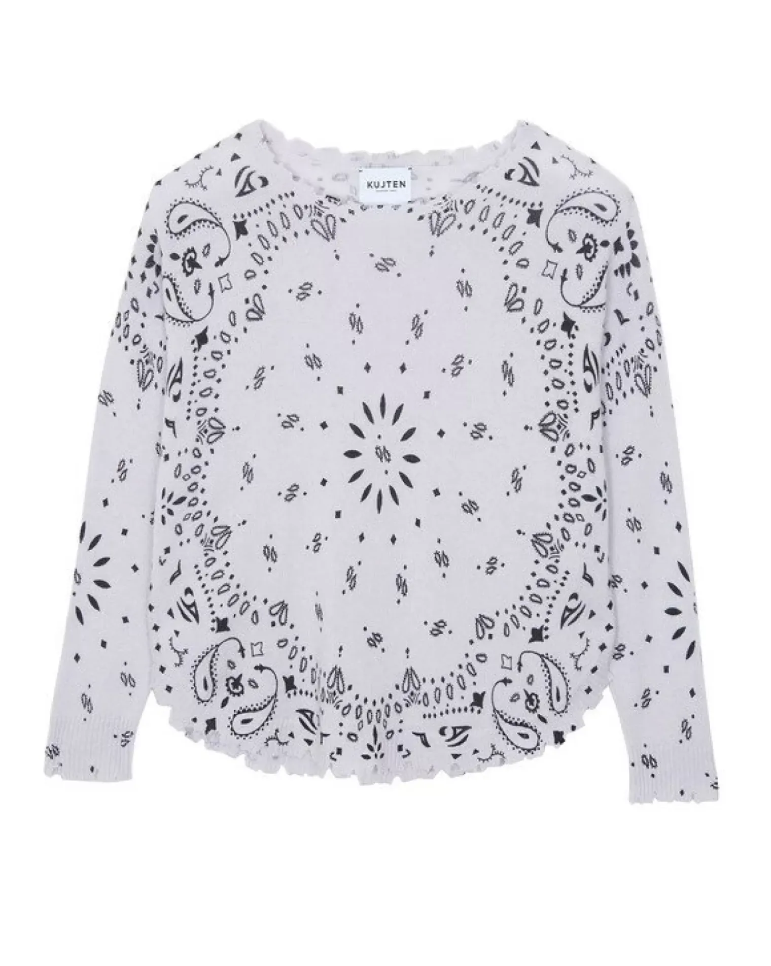 Kujten Sweaters & Sweatshirts>Round Neck Cashmere Sweater Parme Chine