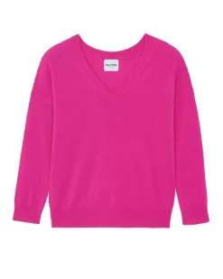 Kujten Sweaters & Sweatshirts>Round Neck Cashmere Sweater Rose Neon