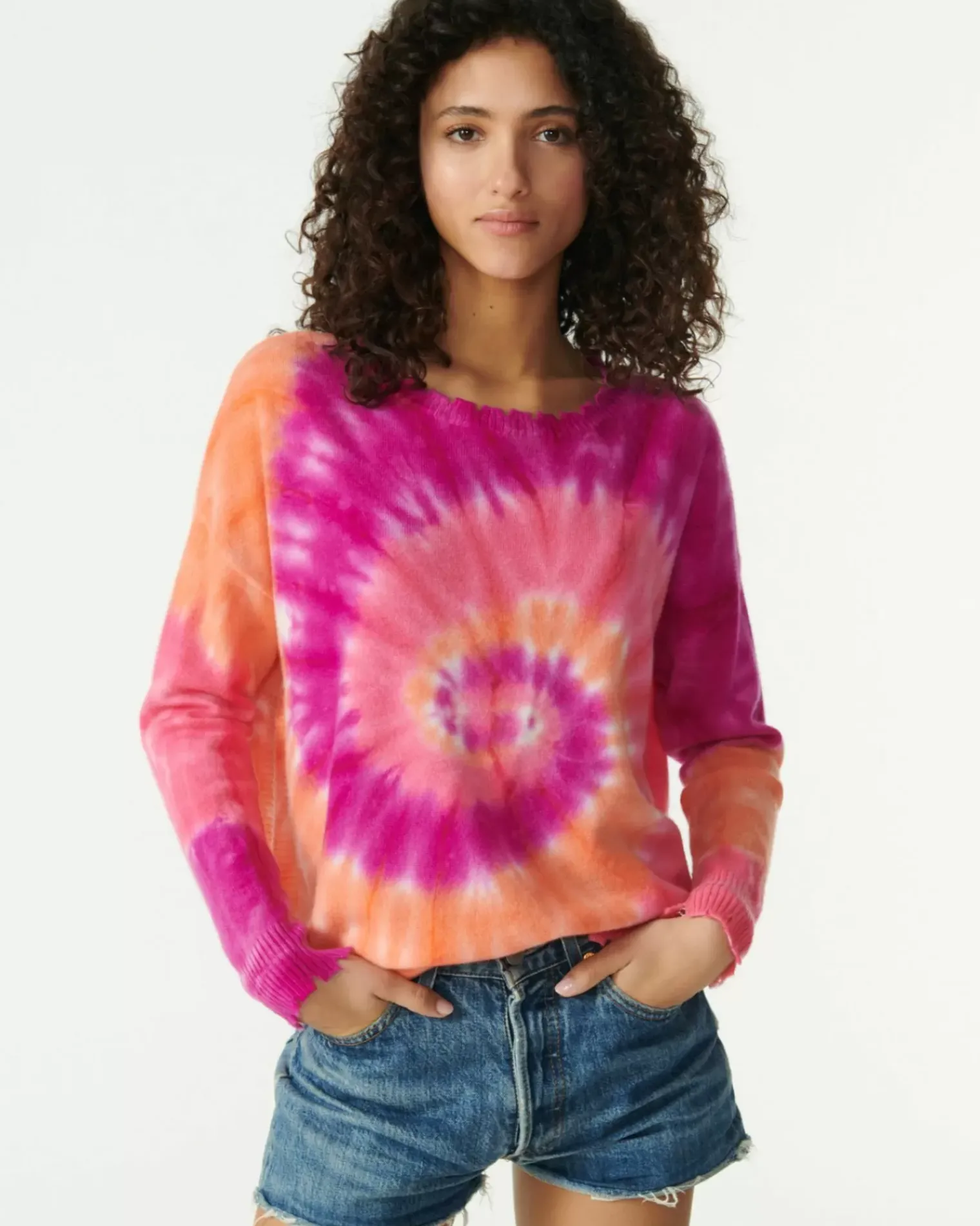 Kujten Sweaters & Sweatshirts>Round Neck Cashmere Sweater Rose Neon