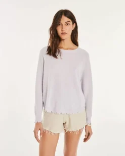 Kujten Sweaters & Sweatshirts>Round Neck Cashmere Sweater Parme Chine