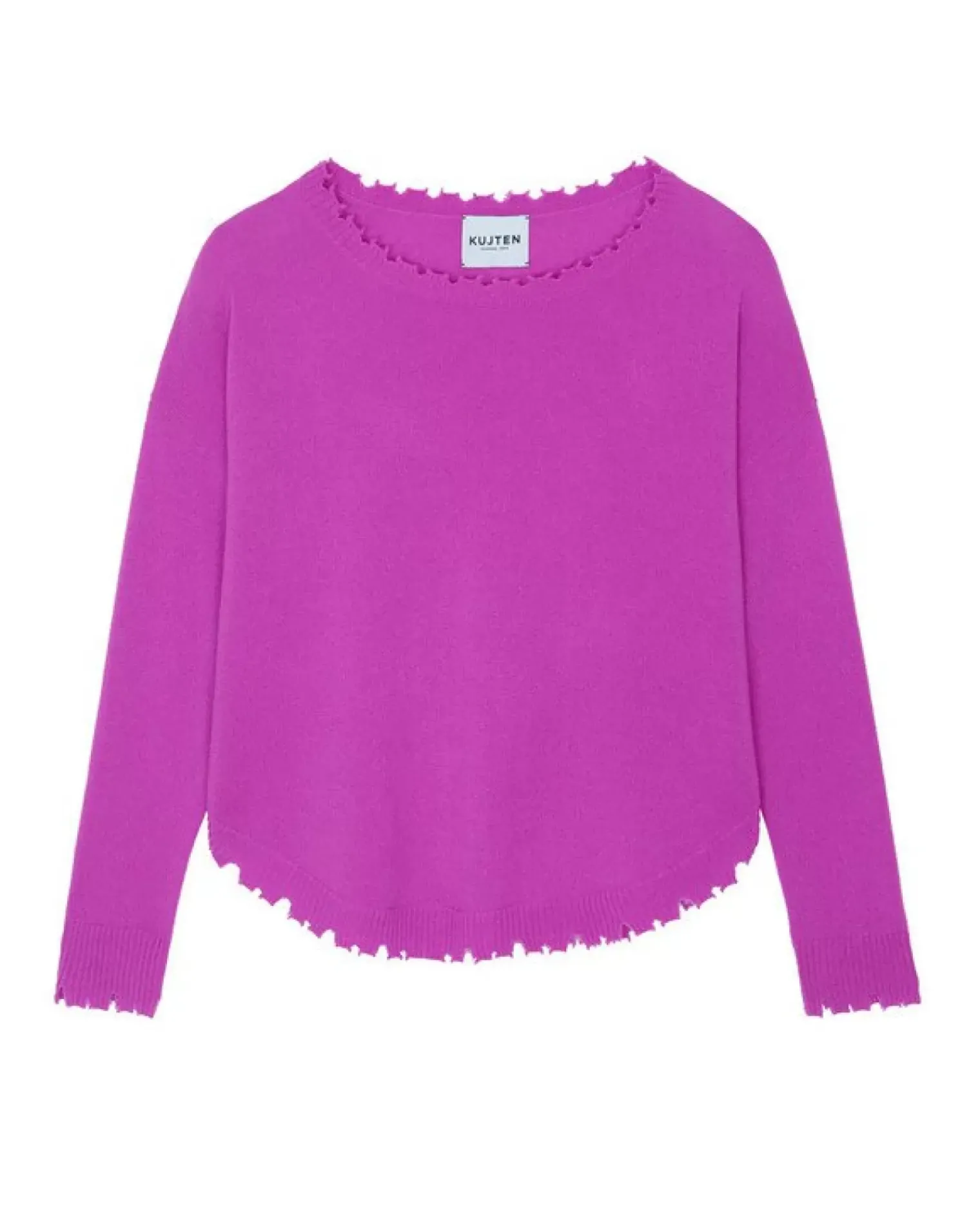 Kujten Sweaters & Sweatshirts>Round Neck Cashmere Sweater Violet Fluo