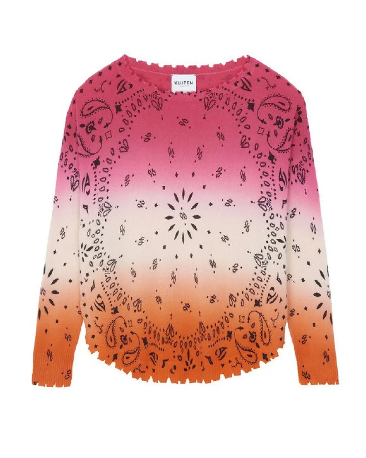Kujten Sweaters & Sweatshirts>Round Neck Cashmere Sweater Rose Fluo