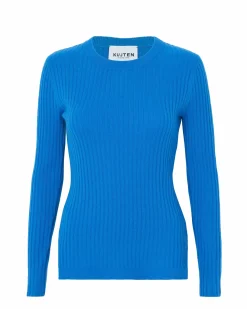 Kujten Sweaters & Sweatshirts>Round Neck Cashmere Sweater Bleu Kabalos