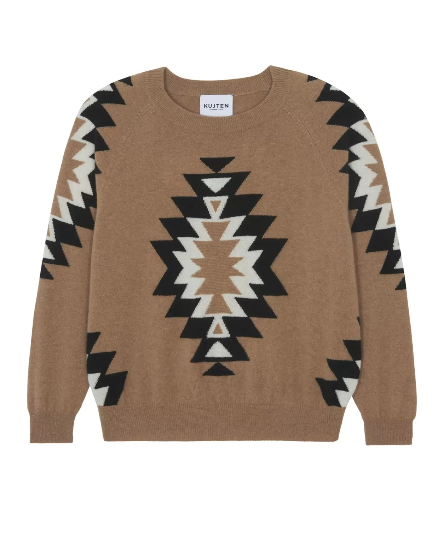 Kujten Sweaters & Sweatshirts>Round Neck Cashmere Sweater, 2-Threads Camelo