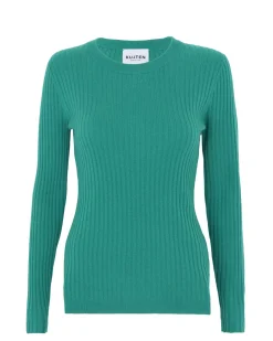 Kujten Sweaters & Sweatshirts>Round Neck Cashmere Sweater Vert Jade
