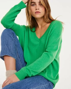 Kujten Sweaters & Sweatshirts>Round Neck Cashmere Sweater Vert Gazon