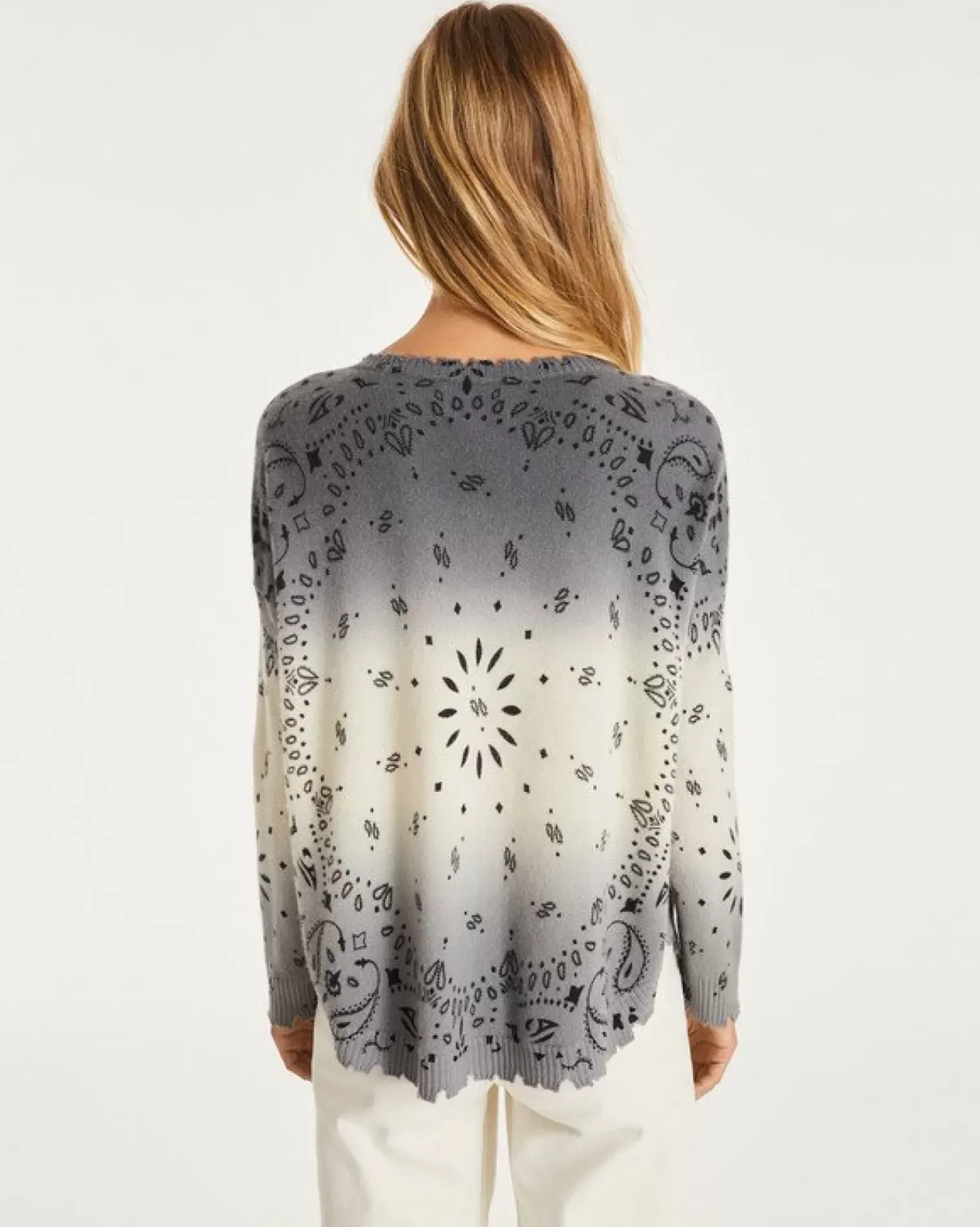 Kujten Sweaters & Sweatshirts>Round Neck Cashmere Sweater, 2-Threads Blanc