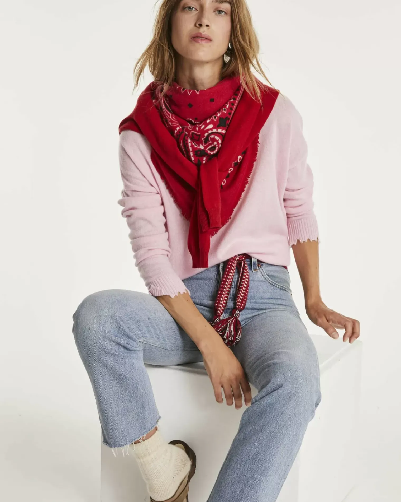 Kujten Sweaters & Sweatshirts>Round Neck Cashmere Sweater Candy Pink