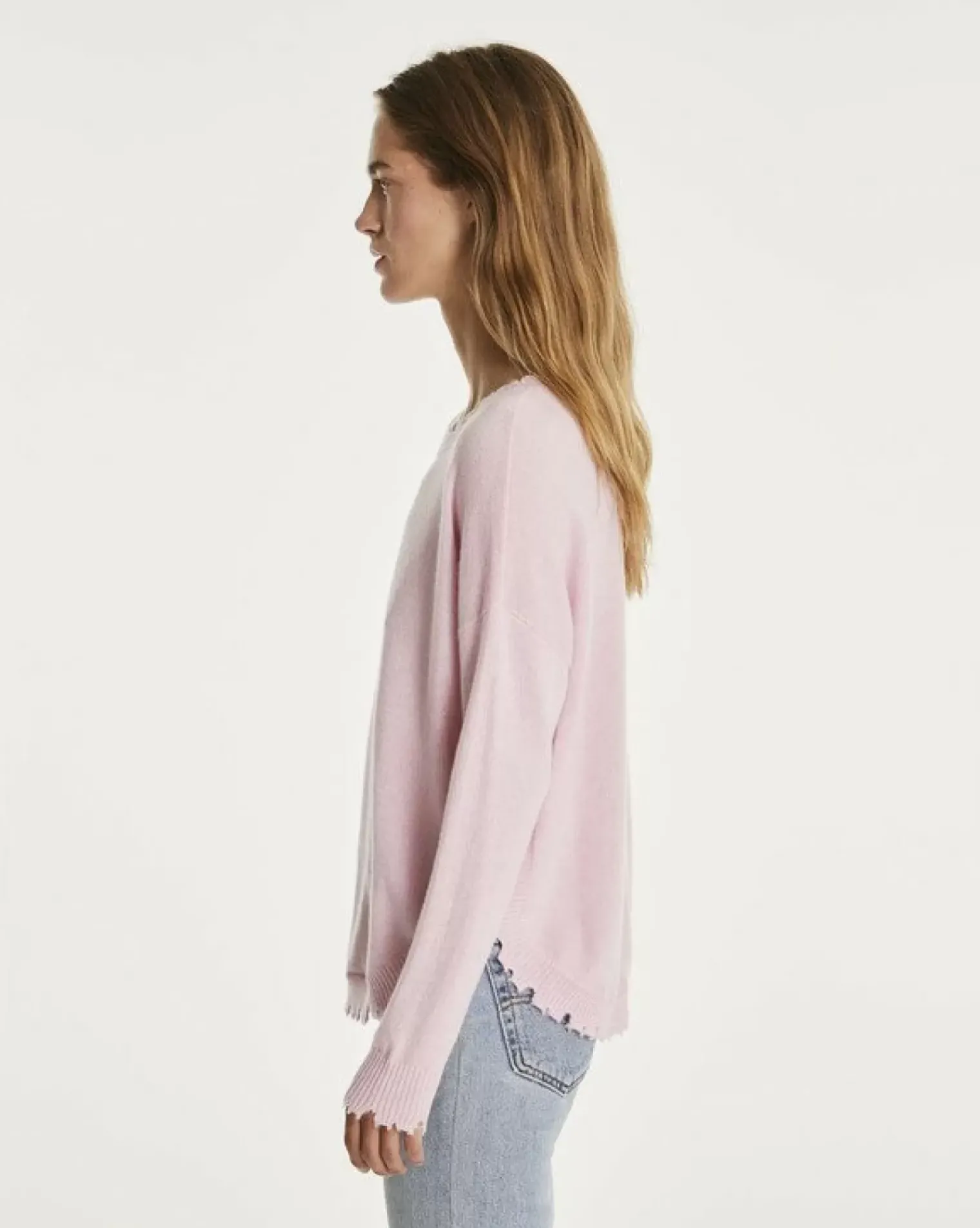 Kujten Sweaters & Sweatshirts>Round Neck Cashmere Sweater Candy Pink