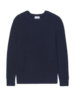 Kujten Sweaters & Sweatshirts>Round Neck Long Sleeve Sweater Bleu Indigo Chine