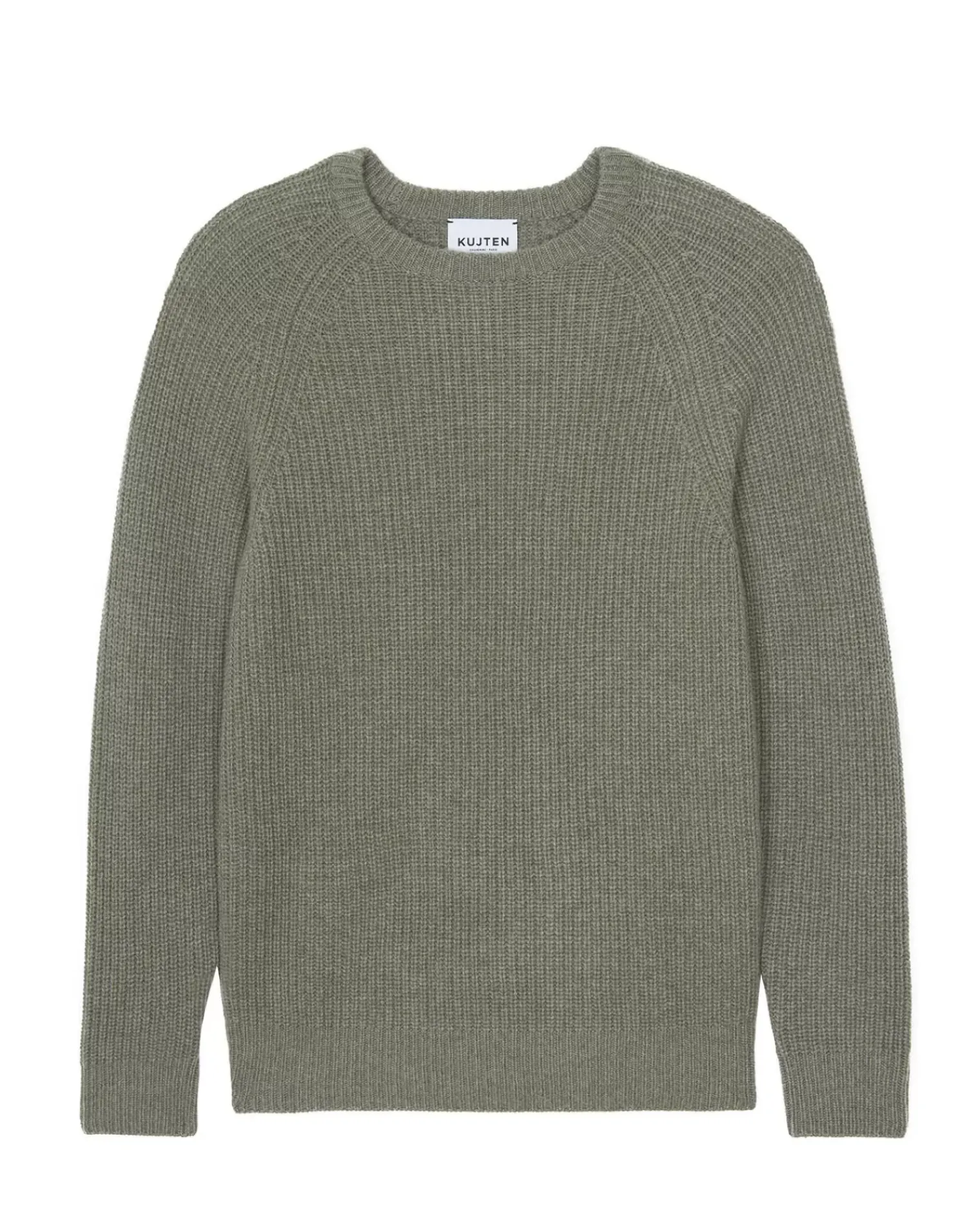 Kujten Sweaters & Sweatshirts>Round Neck Long Sleeve Sweater Kaki Chine