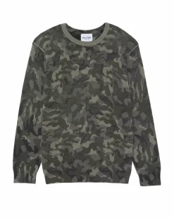 Kujten Sweaters & Sweatshirts>Round Neck Long Sleeve Sweater Kaki Chine