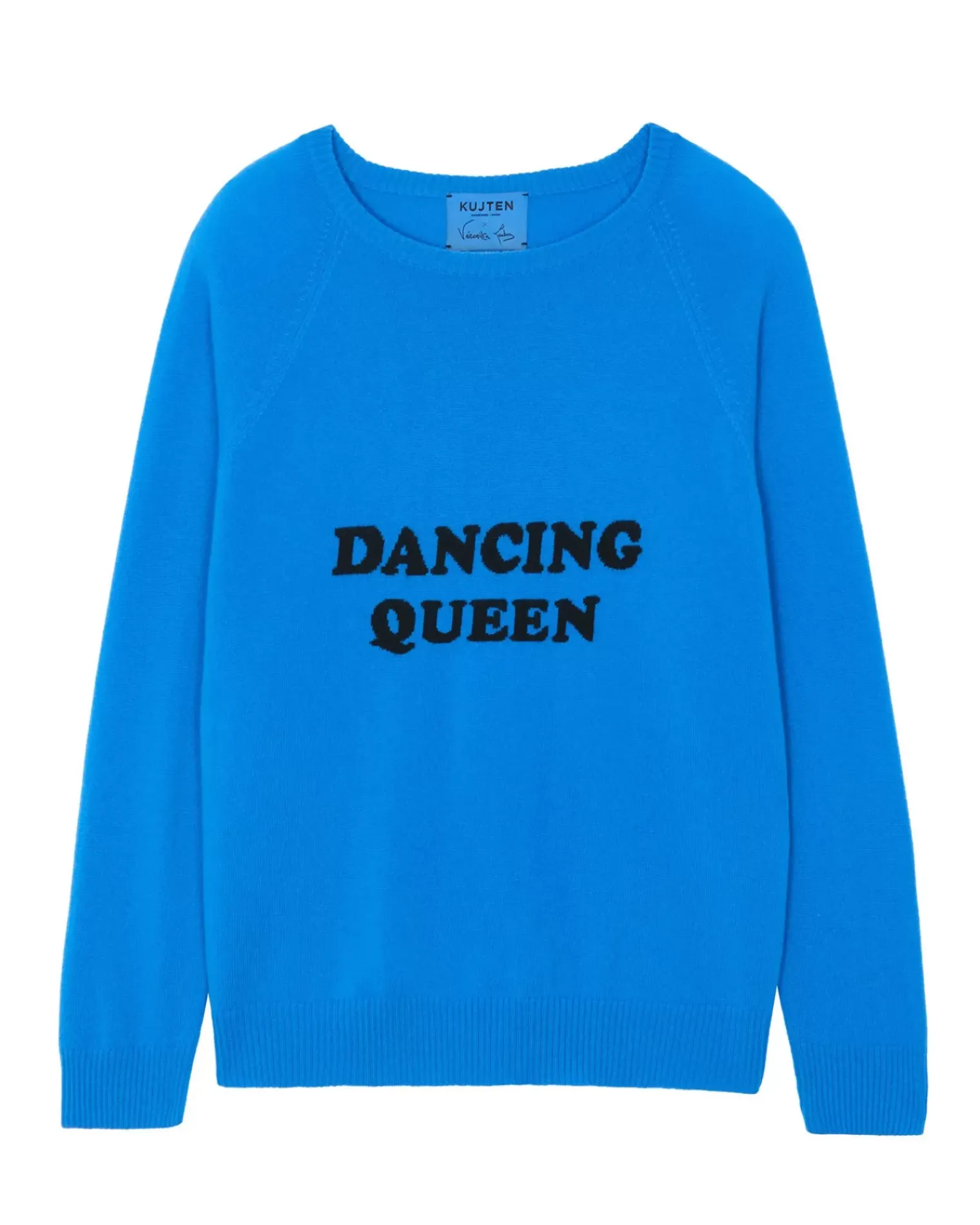 Kujten Sweaters & Sweatshirts>Round Neck Long Sleeves Cashmere Sweater Bleu Kabalos