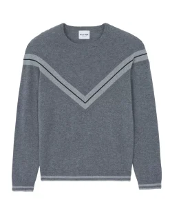 Kujten Sweaters & Sweatshirts>Round Neck Long Sleeves Cashmere Sweater Gris Flanelle