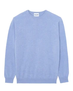 Kujten Sweaters & Sweatshirts>Round Neck Long Sleeves Cashmere Sweater Bleu Jeans