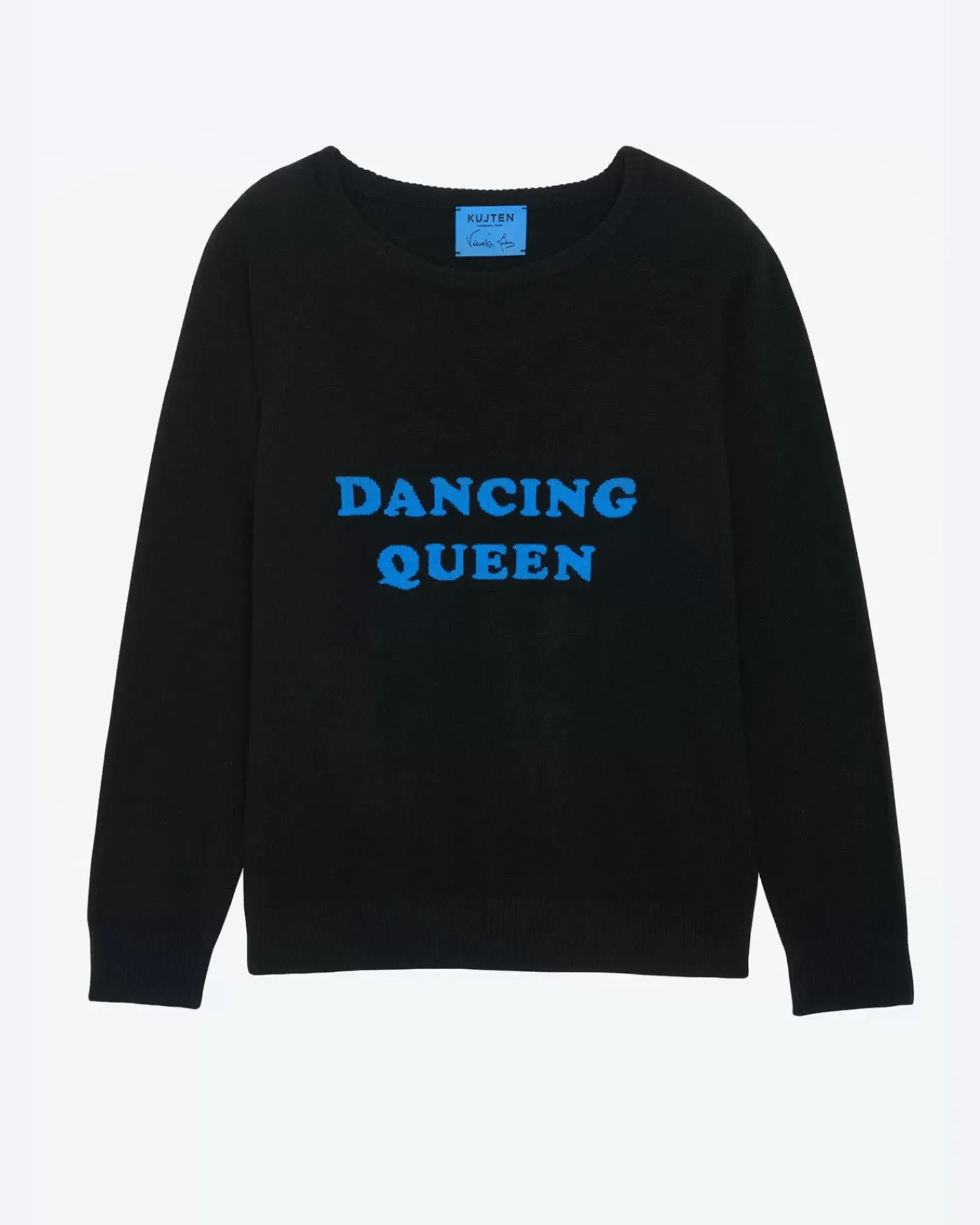 Kujten Sweaters & Sweatshirts>Round Neck Long Sleeves Cashmere Sweater Noir - Blue Kabalos